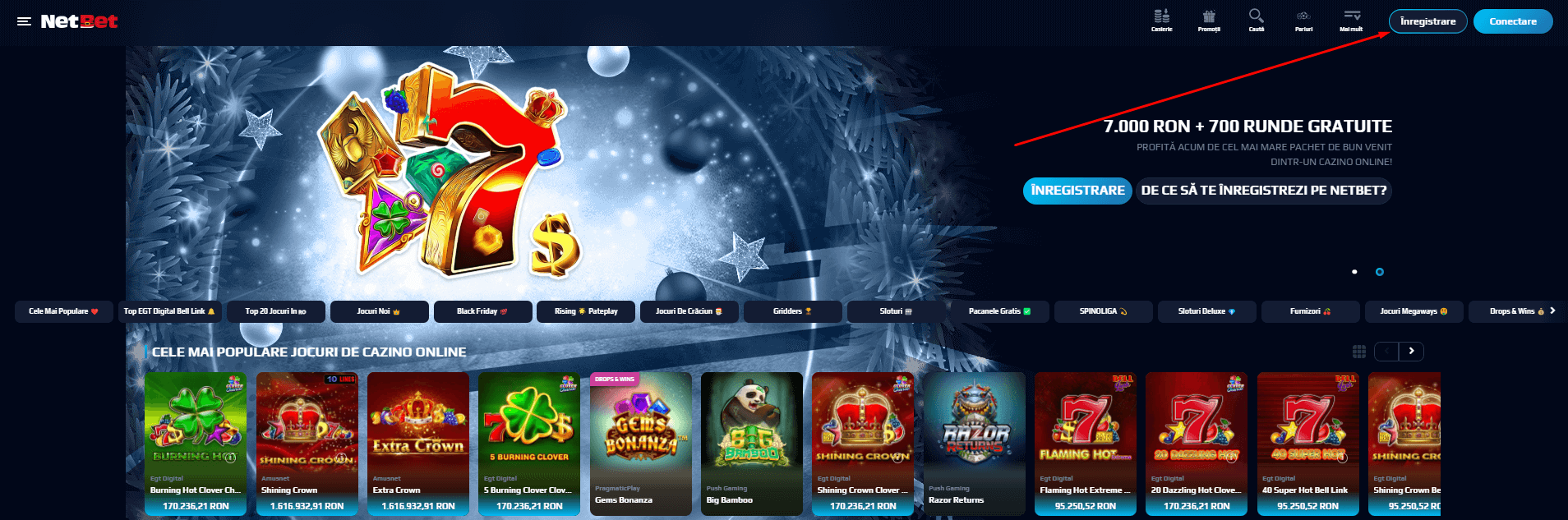 Înregistrare NetBet