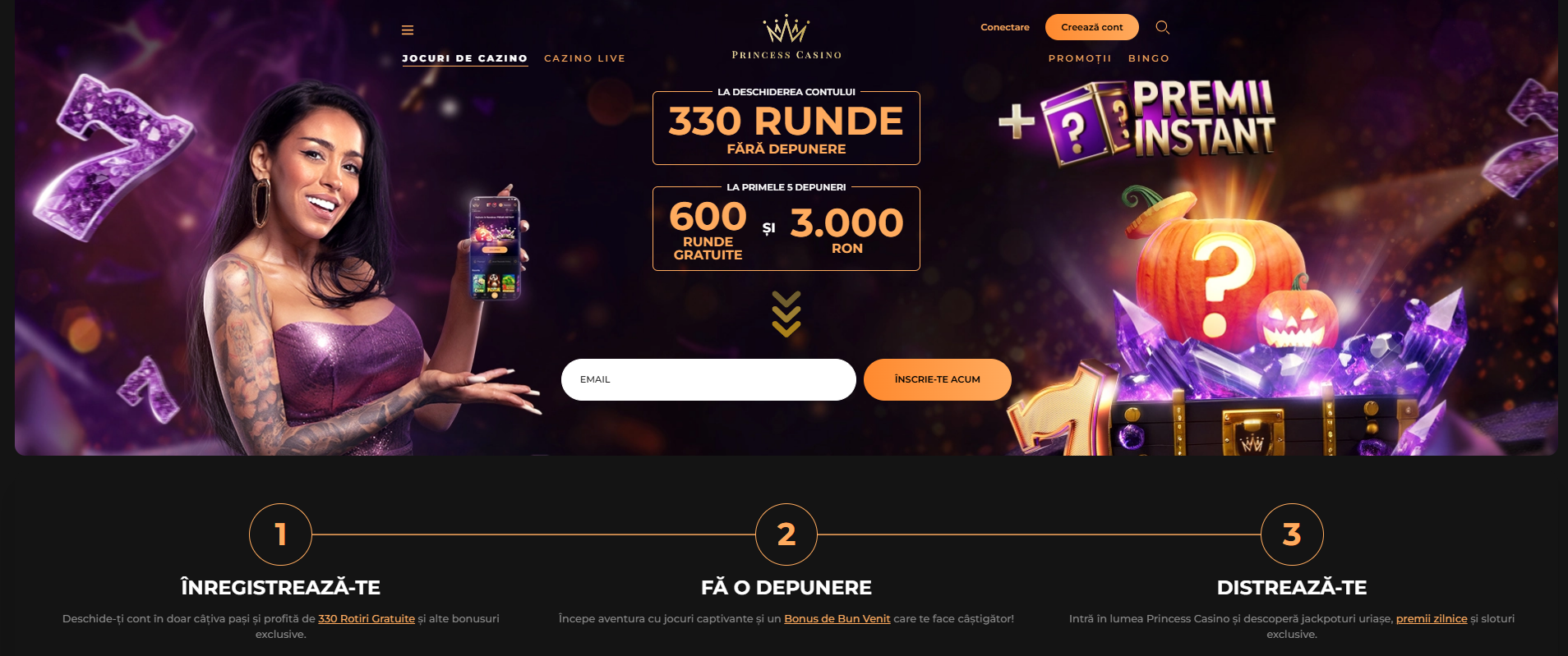 rotiri gratuite la Princess Casino